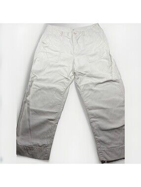 GAP White Casual Pants with Button Closure and Front Pockets